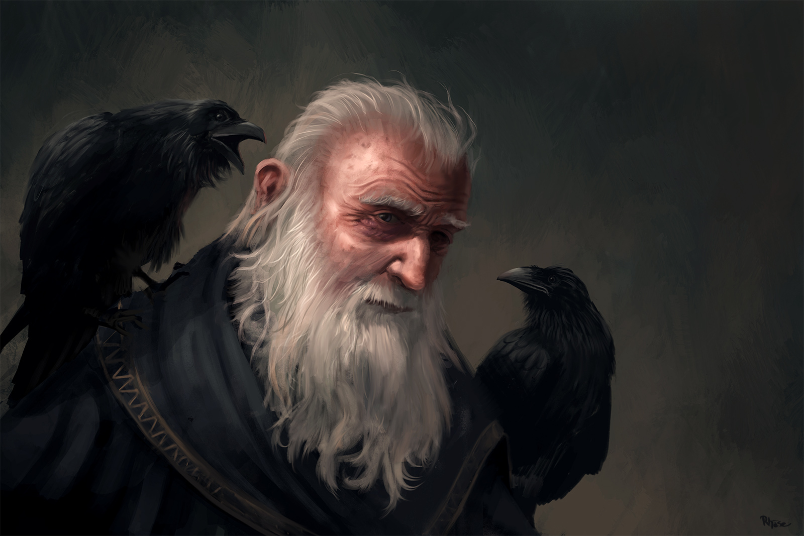 Odin, Huginn and Muninn